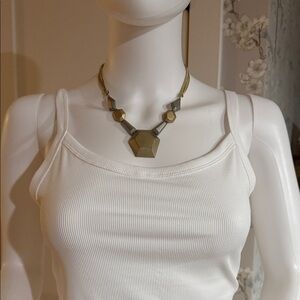 Adrienne Vittadini Gold and Silver Hexagon Necklace